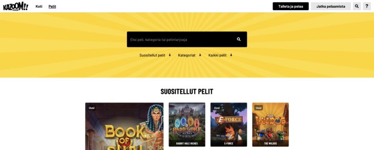 Peliaula Kazoom casinolla
