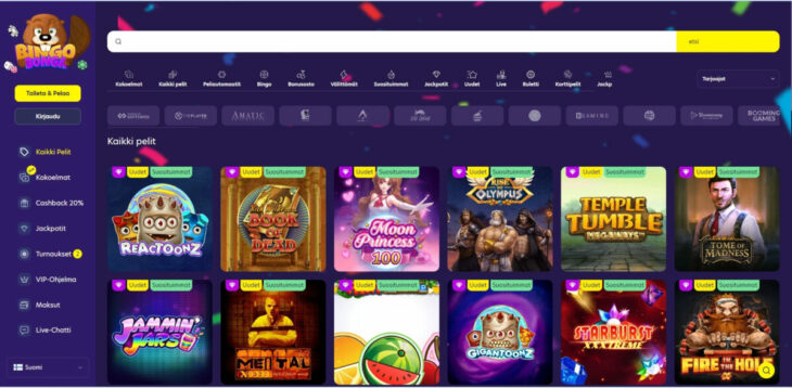 bingo bonga pelivalikoima