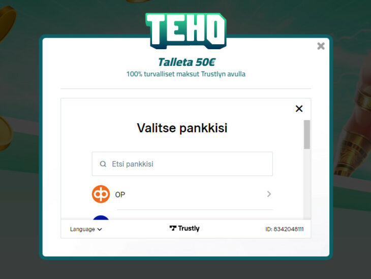 teho kasino maksutavat