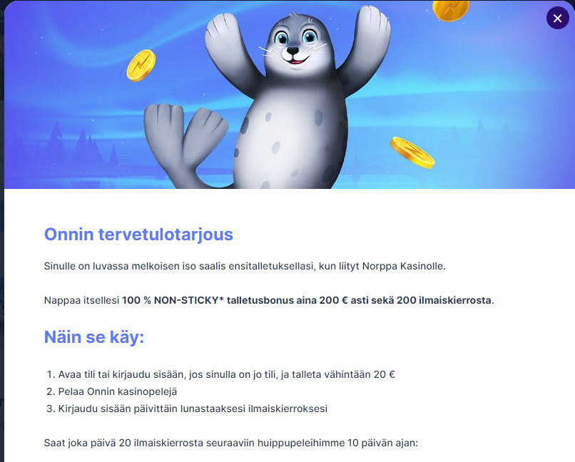 norppa kasino bonus