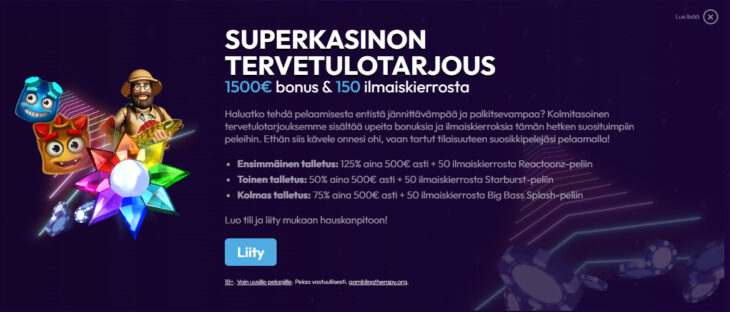 super kasino ensitalletusbonus