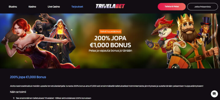 trivelabet casino bonus