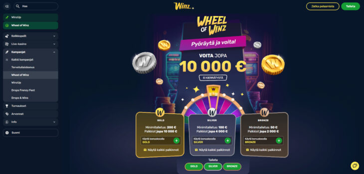 winz casino bonus
